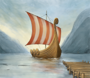 Vikingschip (voor geboortekaartje)